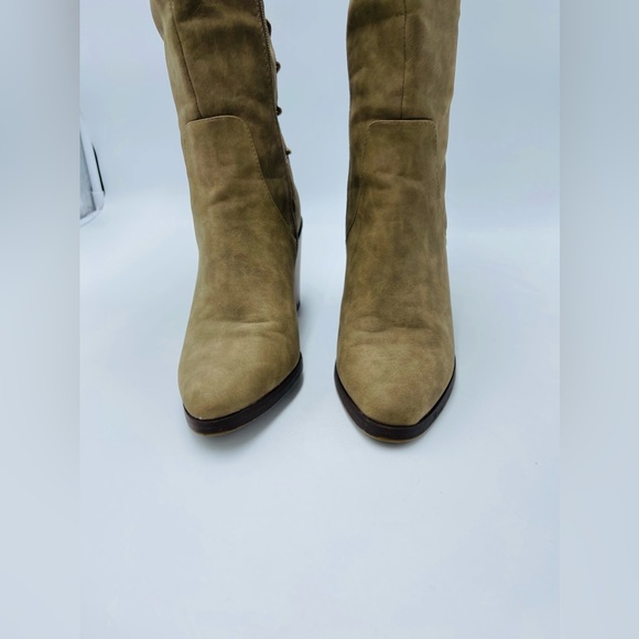 HustFab Brown Tuape Tan Lace me Up Lace-up tall boots - Picture 9 of 10